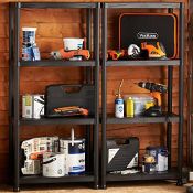 Boxed 4-Tier Plastic Shelving Unit X2 – Black (138 X 60 X 30cm) (LOC: SR5(1.4)-SK70)