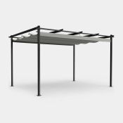 Boxed Metal Pergola with Retractable Roof Canopy - 3m x 4m (LOC: RS1.9-SC586)