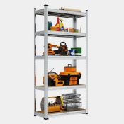 Boxed 5-Tier Galvanised Steel Shelving Unit – Silver (150 x 70 x 30cm) (LOC: RS1.6-SC692)