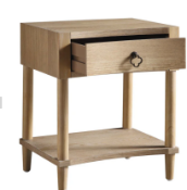 Boxed Thalia Concave 1 Drawer Bedside Table, Natural. RRP £209.99.Featuring distinctive curved