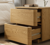Boxed Agnes Curved Edge 2 Drawer Bedside Table, Natural. RRP £139.99. Minimalistic, clean and