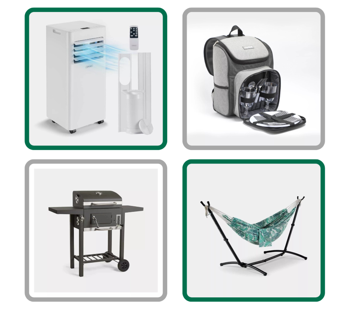 Air Conditioners, Cooling Fans, Sun Loungers, Drinks Fridge, Lawn Mower, Hose Reels, Hedge Trimmers, Chest of Drawers, Storage Cabinets AND MORE