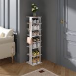 Boxed 8 Tier Vintage Breeze Vertical Shoe Rack White (LOC: SR6(7.3)-WO755)