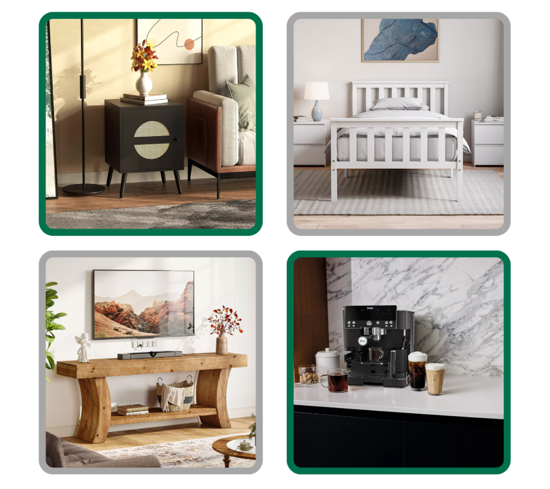 Air Conditioners, Bed Frames, Crystal Chandeliers, Sofas, Leather Armchairs, Coffee Tables, Dining Chairs, Wall Mirrors,  Pot Planters AND MORE!