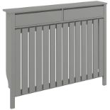 Boxed HOMCOM 93 x 119cm Modern Radiator Cover - Grey (LOC: SR7R-FP361)