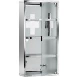 Boxed HOMCOM 4 Tier Stainless Steel Wall Mounted Medicine Cabinet Glass Lockable Door Storage