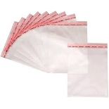 10 X BRAND NEW PACKS OF 500 CLEAR WITH PERF HANGING STRIP RETURNS POLYBAGS (LOC: 18.7-AA7112)