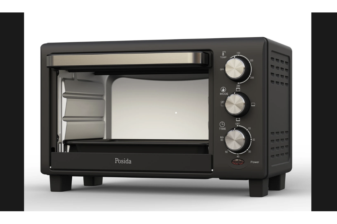 Boxed Posida 1200W Electric Countertop Oven – 14L Toaster Oven with 100–230°C Temperature Control,