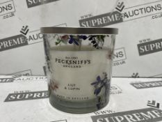 6 X BRAND NEW PECKSNIFFS ENFLAND 550G LUXURY LILY AND LUPIN SCENTED CANDLES RRP £57 EACH (50735) (