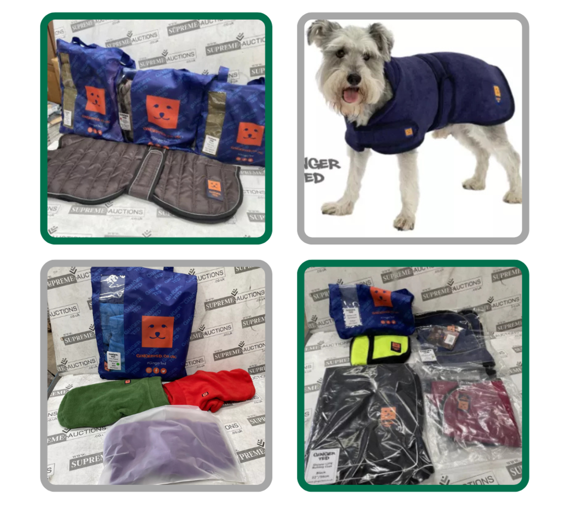BRAND NEW PREMIUM BRANDED DOG ACCESSORIES INCLUDING COATS, JUMPERS, HARNESSES, BEDS AND MORE