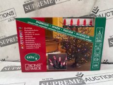15 X BRAND NEW KONSTSMIDE 60 LED LED CHRISTMAS LIGHT SETS RRP £34 EACH (COLOURS MAY VARY). (LOC: