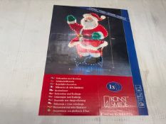 3 X BRAND NEW KONSTSMIDE ROPELIGHT SANTA CHRISTMAS DECORATIONS (LOC: 25.14-AA9015)