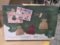 20 X NEW & BOXED LIVAIA RED & GOLD ADVENT CALENDERS. RRP £24.99 EACH (LOC: 34.2-PP13)
