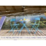 BRAND NEW Alpine Corporation 3-Piece Bistro Set with Folding Table and 2 Chairs, Durable Steel