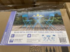 BRAND NEW Alpine Corporation 3-Piece Bistro Set with Folding Table and 2 Chairs, Durable Steel