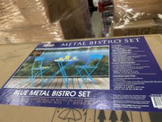BRAND NEW Alpine Corporation 3-Piece Bistro Set with Folding Table and 2 Chairs, Durable Steel