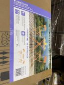 BRAND NEW Alpine MSY100A-WT-EU Metal Folding Bistro Set with Two Chairs - White-MSY100A-WT, ORANGE