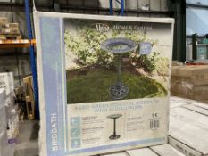 5 X BRAND NEW Alpine Corporation TEC116 Outdoor Aged Green Pedestal Birdbath with Scrollwork, (
