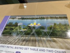 Alpine MSY100A-WT-EU Metal Folding Bistro Set with Two Chairs - White-MSY100A-GR RRP £139. PATIO SET