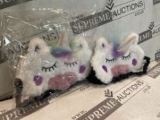 100 X BRAND NEW FRINGO UNICORN CHILDRENS EYEMASKS (LOC: 20.2-AA9095)