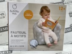 24 X BRAND NEW LITTLE ME FLOCKED INFLATABLE CHILDRENS CHAIRS RRP £19 EACH (LOC: 42.2-AA7957)