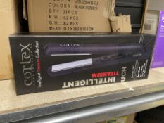 2 X BRAND NEW CORTEX INTERNATIONAL INTELLIGENT TITANIUM COLLECTION SOFT TOUCH ONYX BLACK FLAT IRON