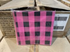 96 X BRAND NEW PACKS OF 3 PINK BUFFALO PLAID FOR GIRL BABY SHOWER TABLE COVERS 54 X 108 INCHES (LOC: