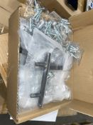 12 X BRAND NEW PACKS OF 25 EUROBAR CABINET HANDLES 1 1/2 INCH DIAMETER5.38 INCH. RUBBED BRONZE (LOC: