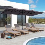Boxed Cemil 400cm X 200cm Rectangular Market Parasol Grey (LOC: SR6(5.3)-XL426)