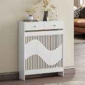 Boxed Radiator Cover With Drawers, Modern Mdf Wood Cabinet Shelf Heating Cover For Living Room