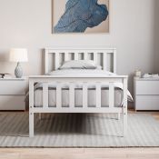 Boxed Solid Wood Bed By Fernleaf White Single (3') (LOC: SR6(5.1)-XL417)