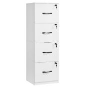 Boxed File Cabinet, Filing Cabinet For Home Office, Printer Stand, With 4 Lockable Drawers,