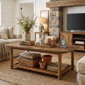 Boxed Solid Wood Four Leg Coffee Table with Storage (LOC: SR6(5.1)-XL410)