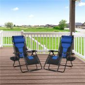 Boxed Colour Folding Camping Chair (Set of 2) Navy Blue (LOC: SR6(5.5)-XL438)