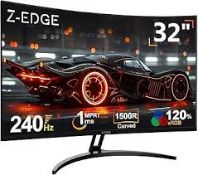 Boxed Z-Edge 32 Inch Curved Gaming Monitor 240Hz 1ms VA 1500R 1080P HDMI DP Black (LOC: RS1.3-