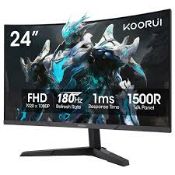 Boxed Koorui 24" FHD 180Hz Curved Gaming Monitor (24E6CA (LOC: RS1.4-MO254 - 1P)