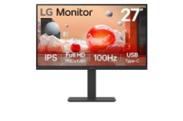 Boxed LG Electronics Monitor 27BA750, 27 Inch, FHD 1080p, 100Hz, 5ms Response Time, (LOC: RS1.5-
