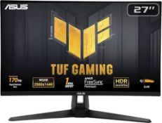 Boxed Asus TUF Gaming VG27AQA1A Gaming Monitor – 27 inch WQHD (2560 x 1440), 170Hz (LOC: RS1.4-MO242