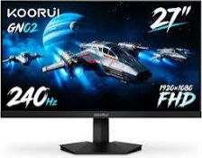 Boxed KOORUI 27 Inch Full HD Gaming Monitor 240hz, 1ms, DCI-P3 90% Color Space, FreeSync (LOC: RS1.