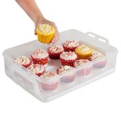 Boxed 24Pcs Cupcake Carrier with Handle Two Tier - Clear (LOC: SR5(2.3)-EP442 - 1P)