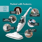 Boxed 2-in-1 Floor & Handheld Steam Cleaner - White (LOC: SR5(2.6)-SK708 - 1P)