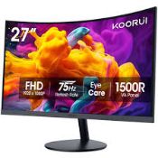 Boxed KOORUI 27N5CA 27-inch VA FHD 75Hz Curved Gaming Monitor (LOC: SR4L-MO391 - 1P)