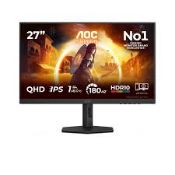 Boxed AOC Q27G4XF 27 inch WQHD Gaming Monitor 180Hz, Fast IPS Panel, 1ms GtG, HDR10, (LOC: SR4L-