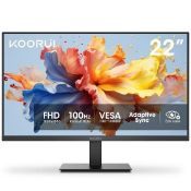 Boxed KOORUI E2212F 22" FHD 1080p Gaming Monitor 100Hz VA Panel HDMI VGA VESA Eye Care (LOC: SR4L-