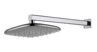 2 X BRAND NEW VURTU Hunsdon Soft Square Fixed Shower Head, 97(H) x 200(W), Chrome, 991111 RRP £130