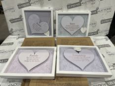 20 X BRAND NEW SAID WITH SENTIMENT HEART FRAMES (DESIGNS MAY VARY) (LOC: 23.2-AA7594 - 2P)