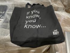 25 X BRAND NEW CULT BEAUTY IF YOU KNOW YOU KNOW LARGE BLACK FASHION TOTE BAGS (LOC: 22.15-AA595 -
