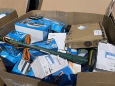 LARGE BOX PALLET TO CONTAIN A QUANTITY OF ASSORTED GOODS FROM A MAJOR DIY SUPPLIER INCLUDING