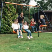 BRAND NEW HEDSTORM 3-in-1 Garden Swing Set - 2 x Swings and Glider Kids Outdoor Garden Play RRP £