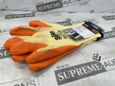 100 X BRAND NEW PAIRS OF SITE LATEX COATED PROFESSIONAL WORK GLOVES (LOC: 43.6-AA9305 - 1P)